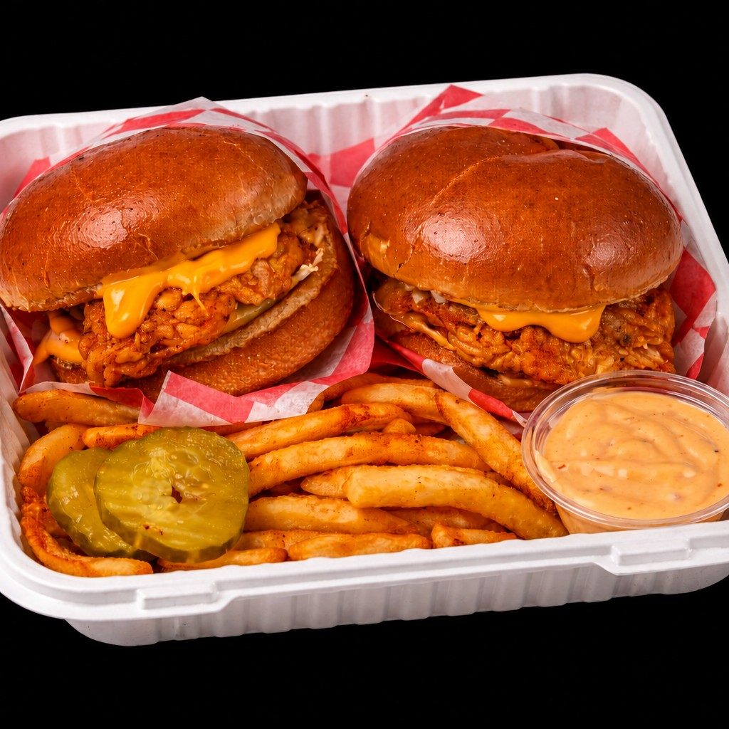2 Slider W/ crispy seasoned Fries.